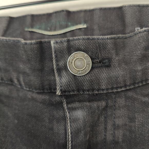 Saint Laurent Jeans Mens 32 Black Wash DO2 M/SK-LW Slim Stretch Designer - Picture 4 of 13